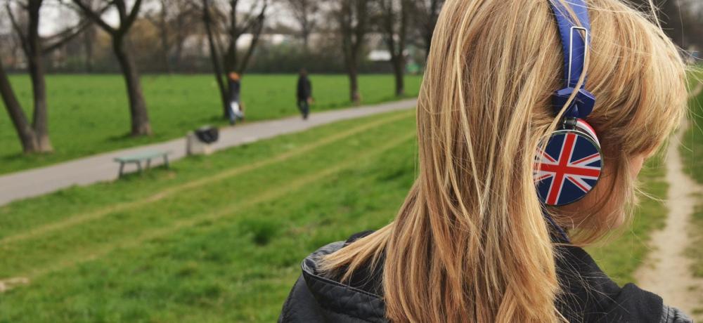 Girl with headphones