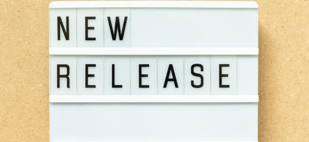 Lightbox words new release spelled out